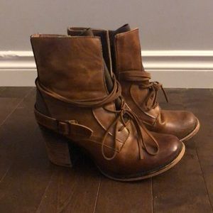 Brown fall booties